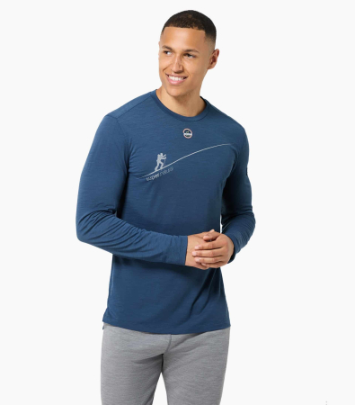 First Layere - Bluza barbati SN Super.NaturalM HZSG HAUTE ROUTE Ocean Blue/Various