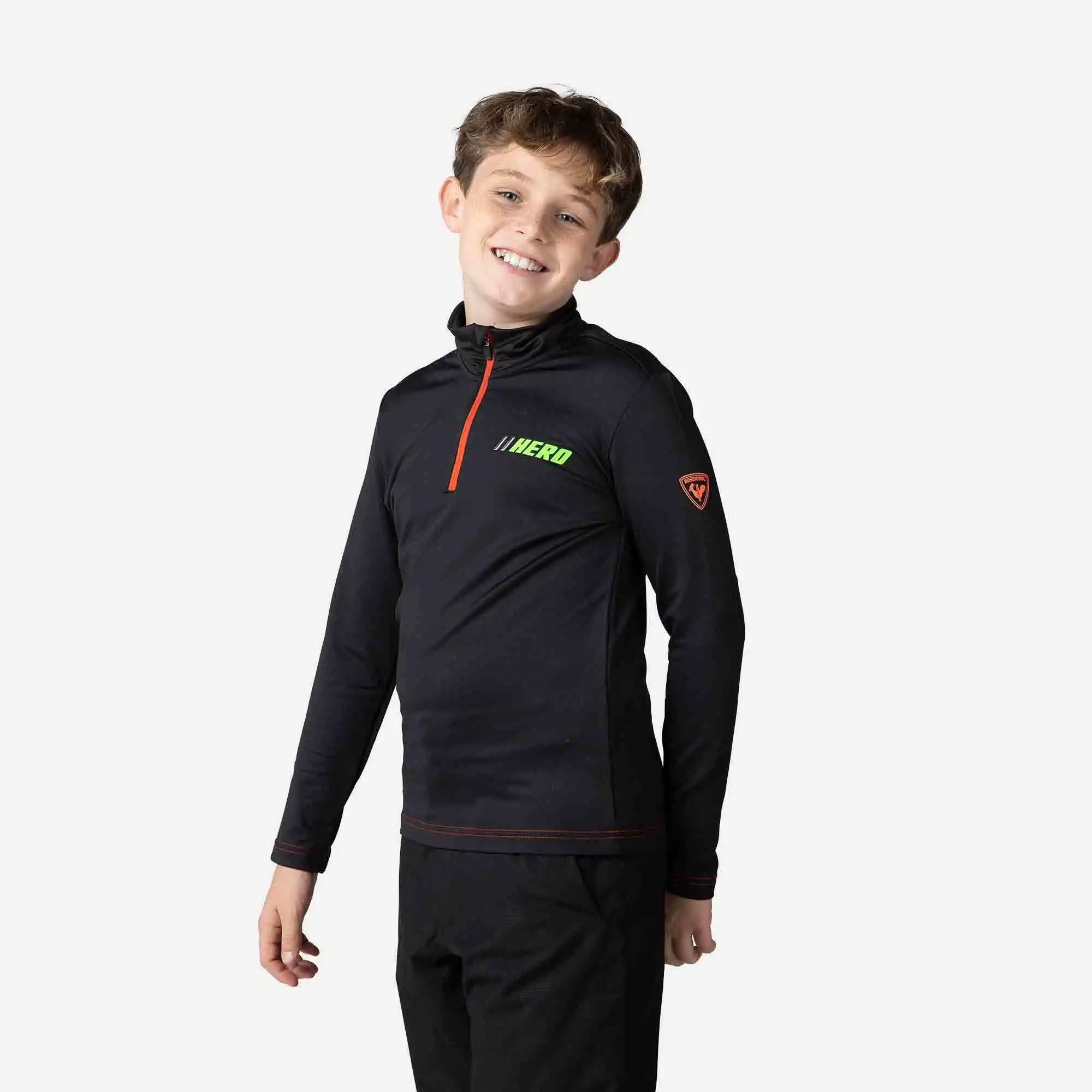 Bluze - Bluza copii Rossignol BOY HERO 1/2 ZIP WARM Stretch Black