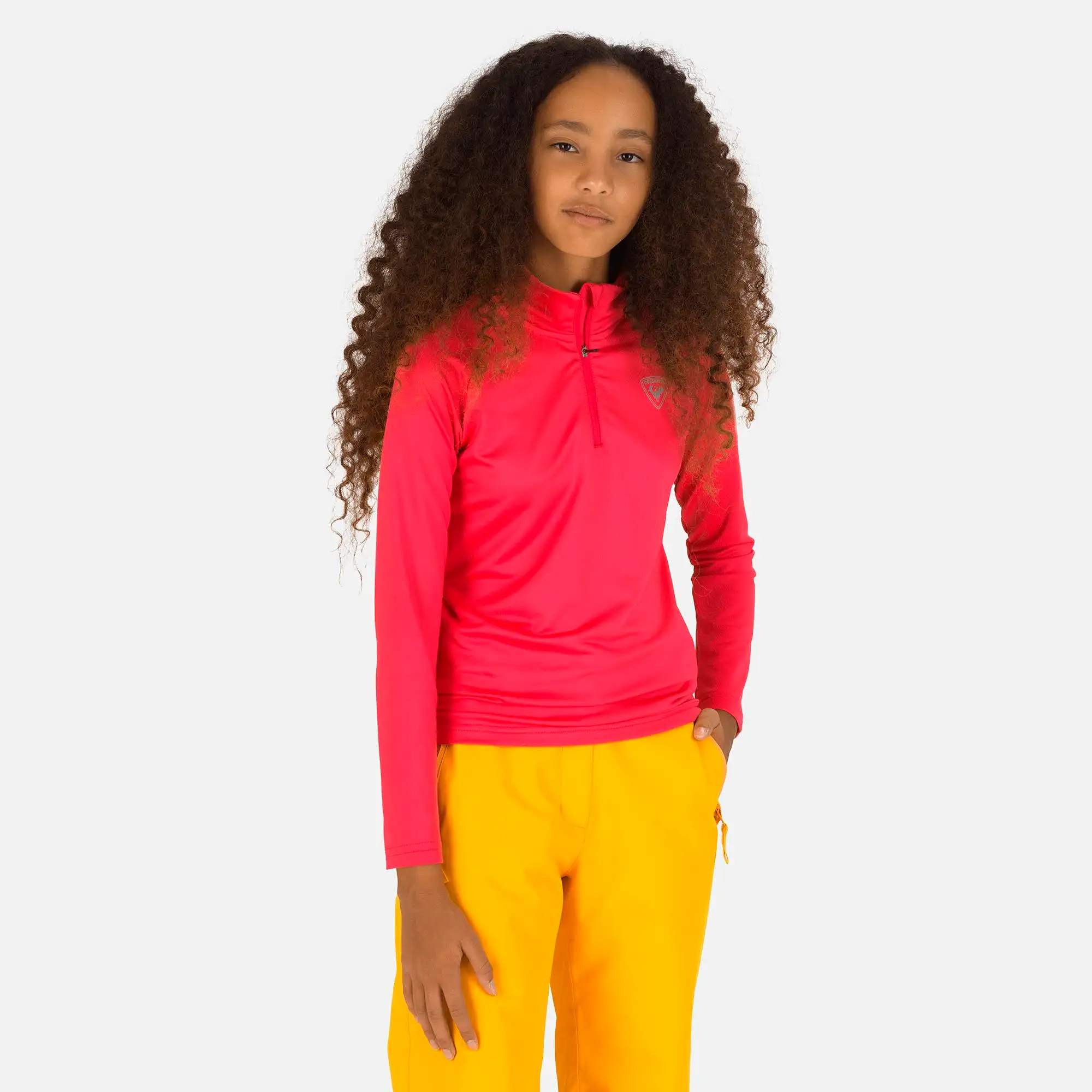 Copii - Bluza copii Rossignol GIRL 1/2 ZIP Warm stretch Pink lift