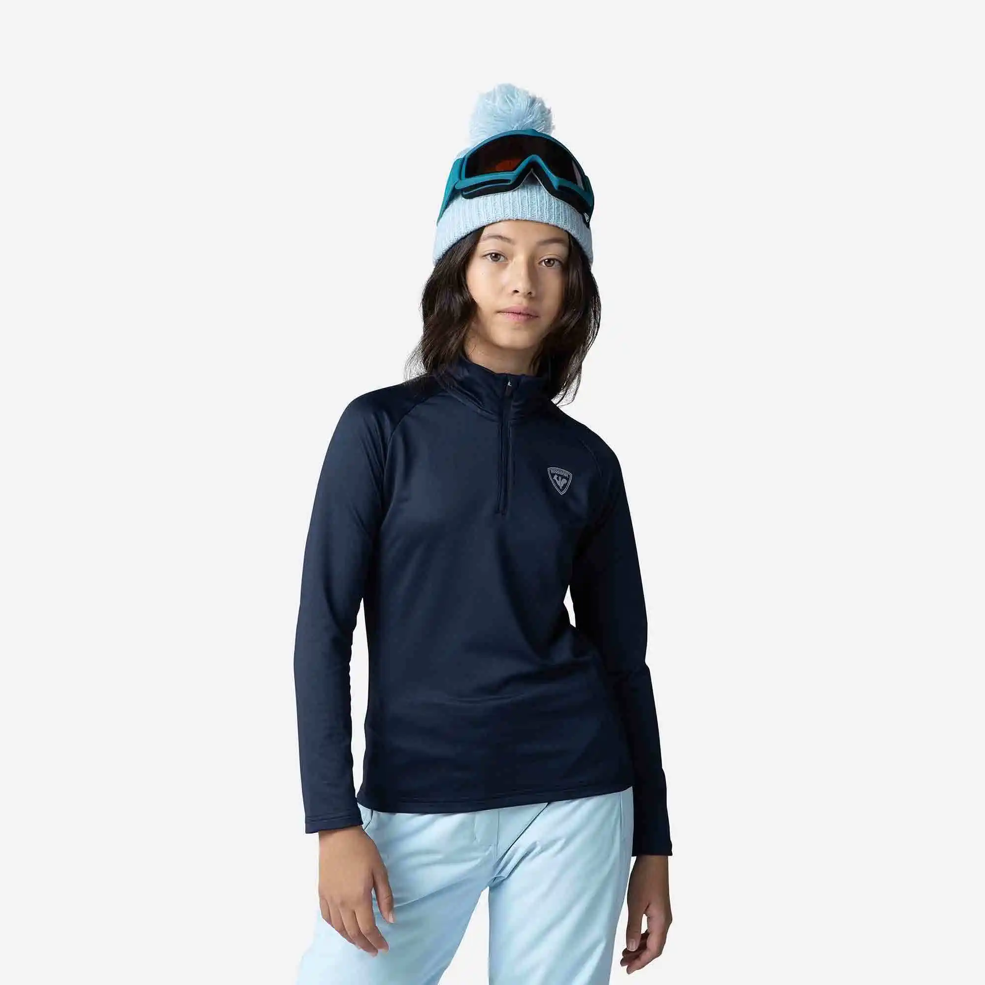 Bluze - Bluza copii Rossignol GIRL 1/2 ZIP Warm stretch Eclipse