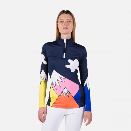 Bluze si Polare - Bluza dama Rossignol JCC W BOOSTER 1/2 ZIP TOP Cosmic blue