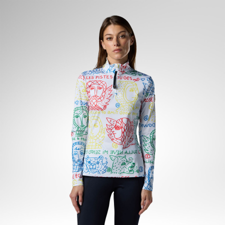 Designed by JC de Castelbajac - Bluza dama Rossignol JCC W quarter zip first layer Multicolor print