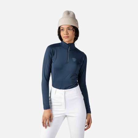 Mid Layere - Bluza dama Rossignol W CLASSIQUE 1/2 ZIP Dark navy