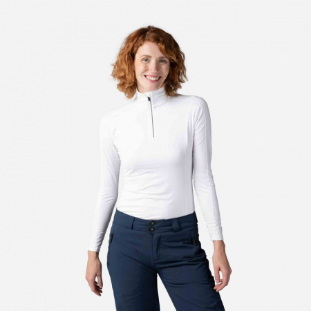 Bluza dama Rossignol W CLASSIQUE 1/2 ZIP Alb [1]