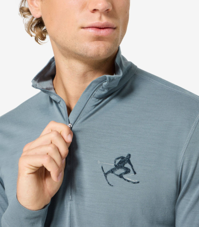 Bluza de corp barbati SN Super.Natural M TUNDRA175 LS TONI ZIP 1/4 STORMY WEATHER/BLUEB [1]