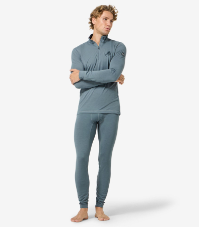 Barbati - Bluza de corp barbati SN Super.Natural M TUNDRA175 LS TONI ZIP 1/4 STORMY WEATHER/BLUEB