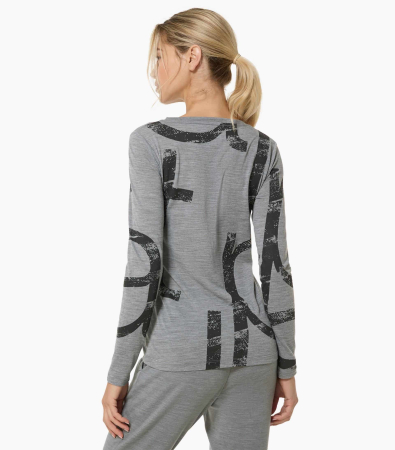 Bluza dama SN Super.NaturalW CAPITAL LOGO LS Cashmere Grey Melange/Jet Black [3]