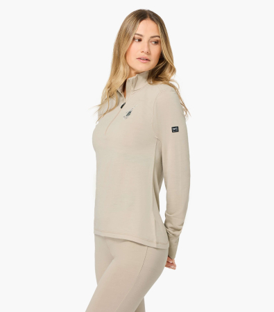 First Layere - Bluza de corp dama SN Super.Natural W TUNDRA175 ZIP 1/4 BUNNY WHITE PEPPER/VARIOUS