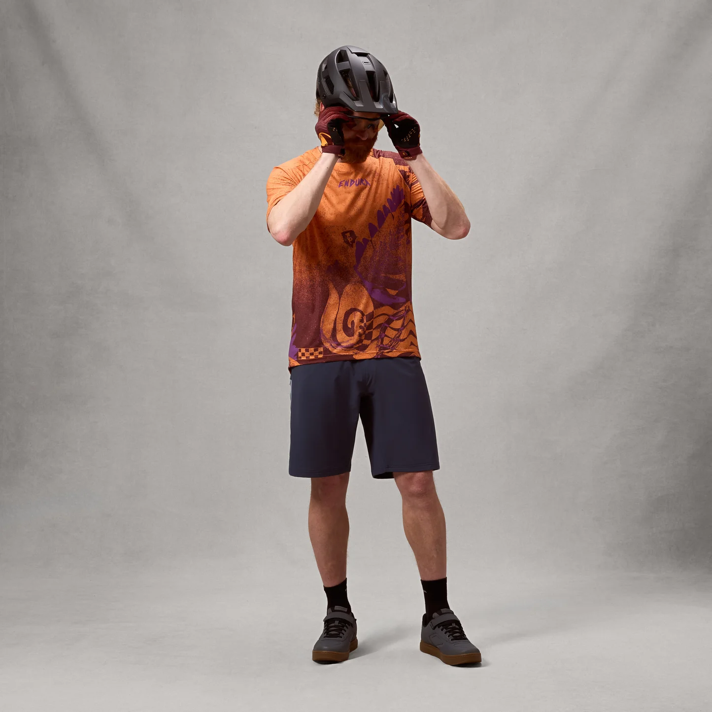 Bluza pentru barbati ENDURA SINGLETRACK L/S PRINT - END ORANGE [1]