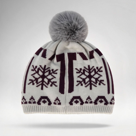 Caciula dama Rossignol W Snowdazzle pompom beanie Silver cloud [1]