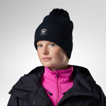 Femei - Caciula unisex Rossignol Strawpile pompom beanie Black