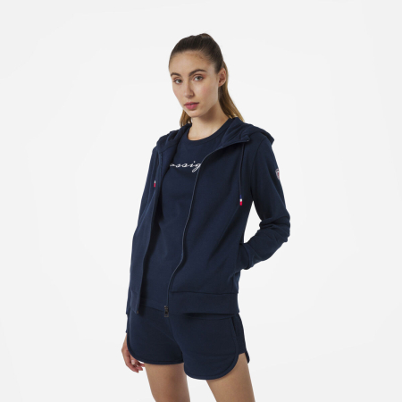 Hanorac dama Rossignol W LOGO SWEAT FZ HOOD FL - Dark Navy [3]