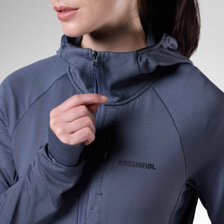 Hanorac dama Rossignol W TEXTURED HOODIE MID LAYER - Turbulence [6]