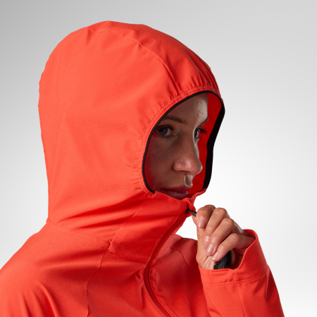 Jacheta dama Rossignol - W Venon wind hoodie - Neon red [4]