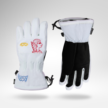 Designed by JC de Castelbajac - Manusi dama Rossignol JCC - W Ski gloves r-shell dry White