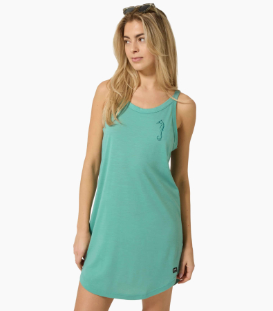 Tricouri - Rochie dama SN Super.Natural - W SEA HORSE DRESS - Lagoon Green/Pacific
