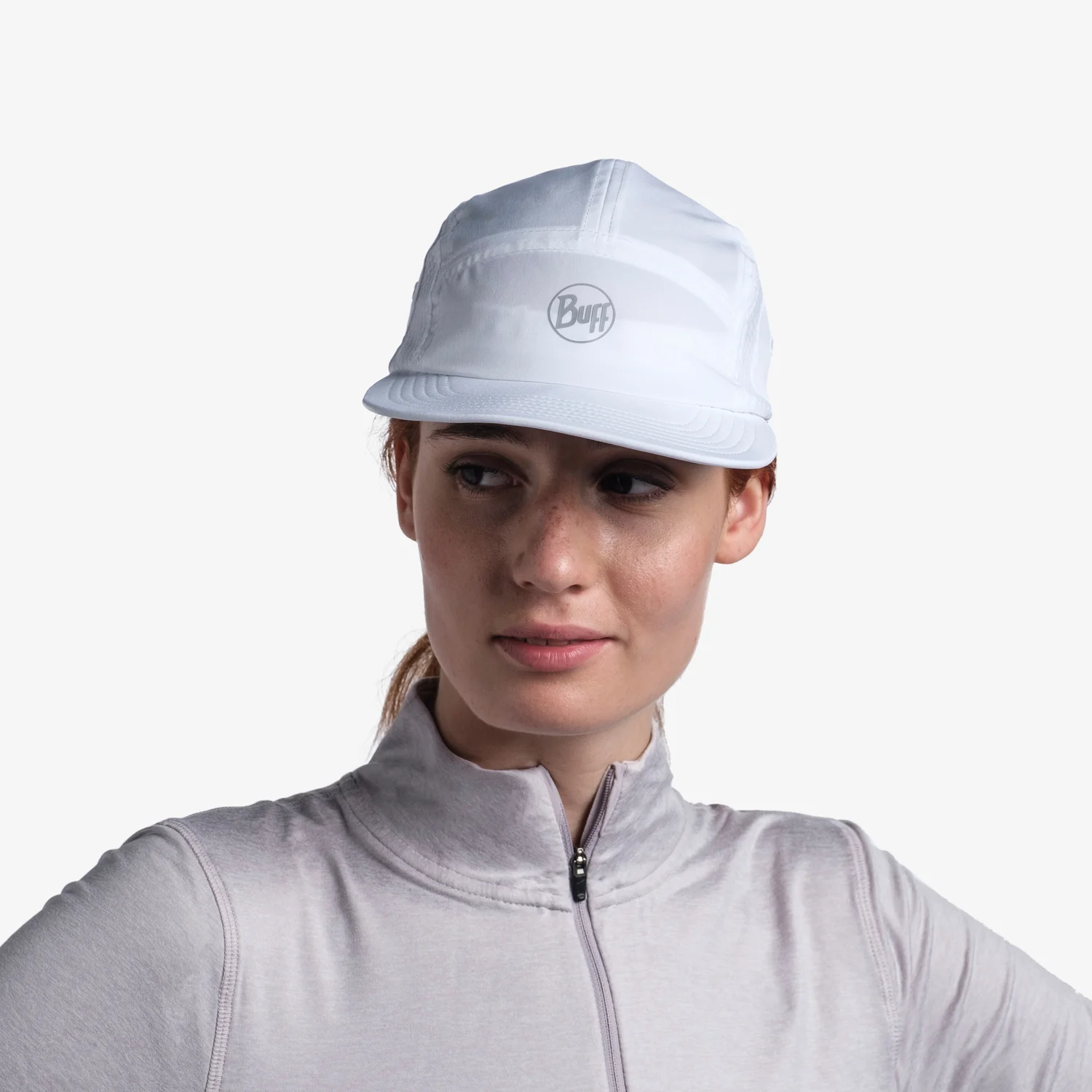 Sapca unisex Buff 5 PANEL GO SOLID WHITE [2]