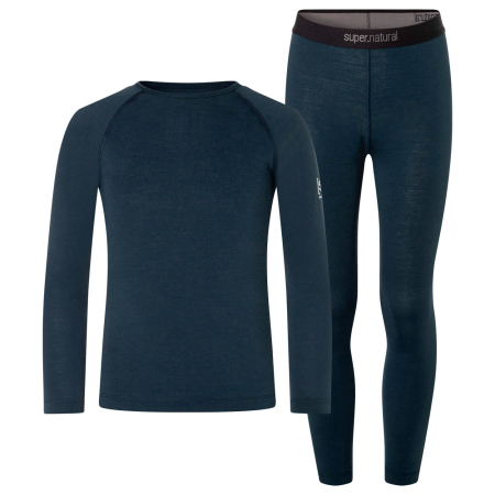 Base layere - Set bluza cu pantaloni pentru copii SN Super.Natural K TUNDRA175 BASE SET BLUEBERRY