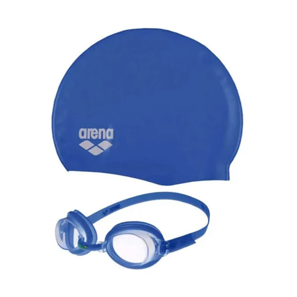 Produse pentru bazin ARENA - Set Casca cu Ochelari de inot copii POOL JR SET Blue/White