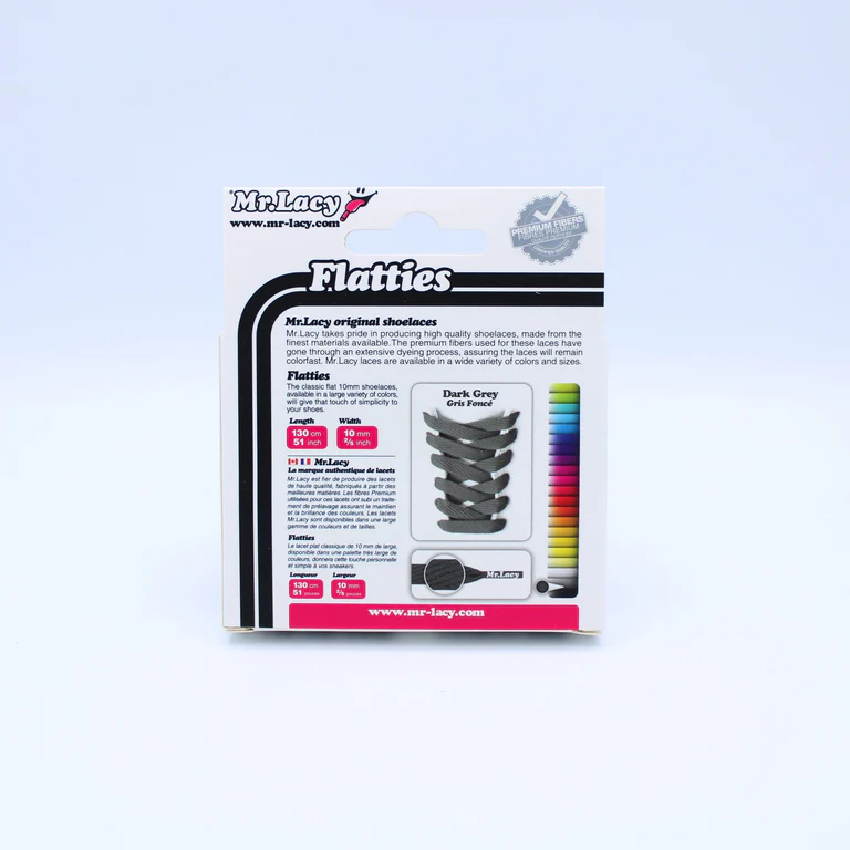 Sireturi Mr. Lacy FLATTIES Dark Grey 130CM [3]