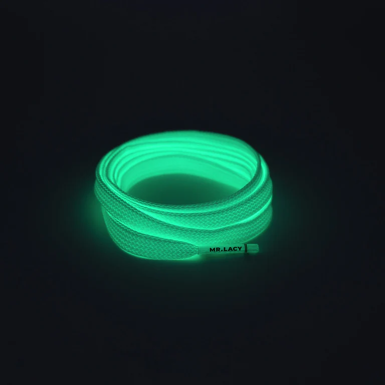 Sireturi Mr. Lacy - Sireturi Mr. Lacy FLATTIES GLOW IN THE DARK Green 120CM
