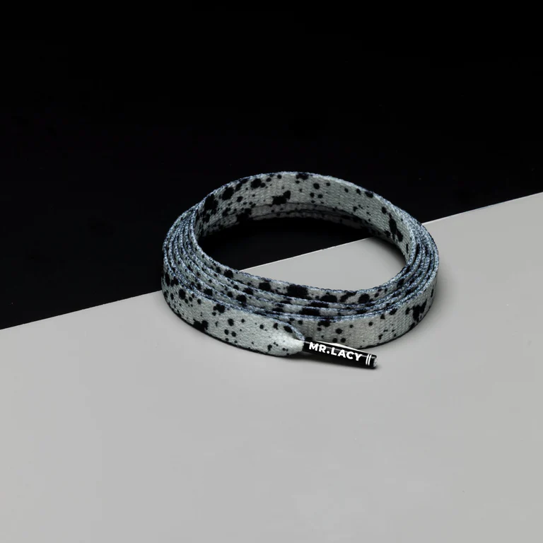 Sireturi Mr. Lacy - Sireturi Mr. Lacy PRINTIES 130CM Cement Grey/Black Speckle