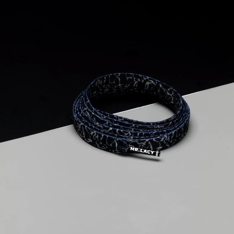 Sireturi Mr. Lacy - Sireturi Mr. Lacy PRINTIES 130CM Elephant Black/Grey