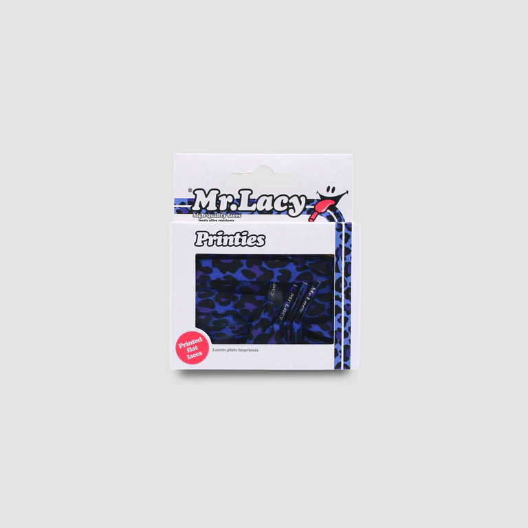 Sireturi Mr. Lacy PRINTIES 130CM Leopard Royal Blue [2]