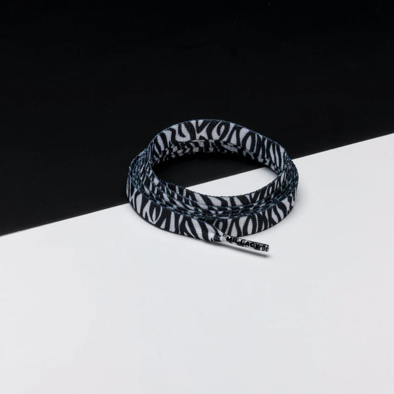 Sireturi Mr. Lacy - Sireturi Mr. Lacy PRINTIES 130CM Zebra Black/White
