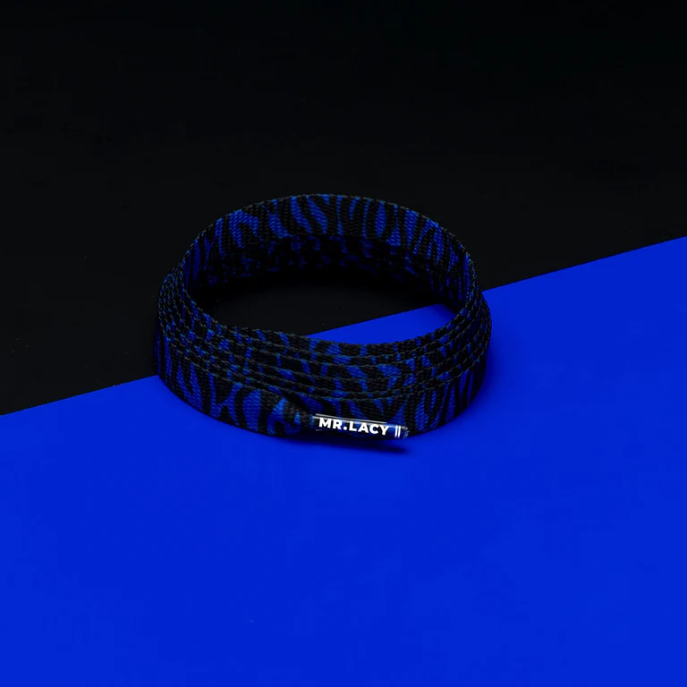 Sireturi Mr. Lacy - Sireturi Mr. Lacy PRINTIES 130CM Zebra Royal Blue