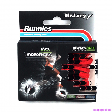 Sireturi Mr. Lacy RUNNIES HYDROPHOBIC 120CM Red [1]