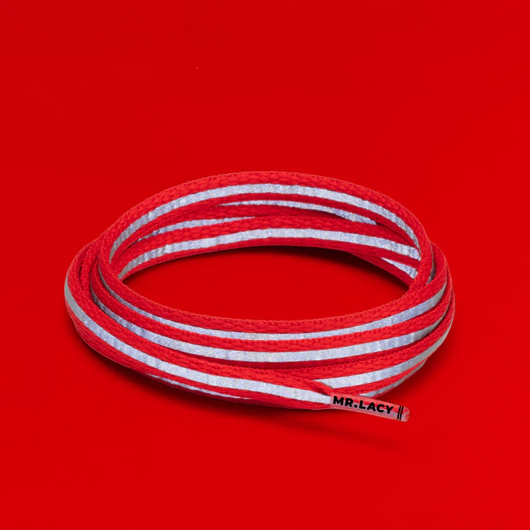 Sireturi Mr. Lacy - Sireturi Mr. Lacy RUNNIES REFLECTIVE 120CM Red
