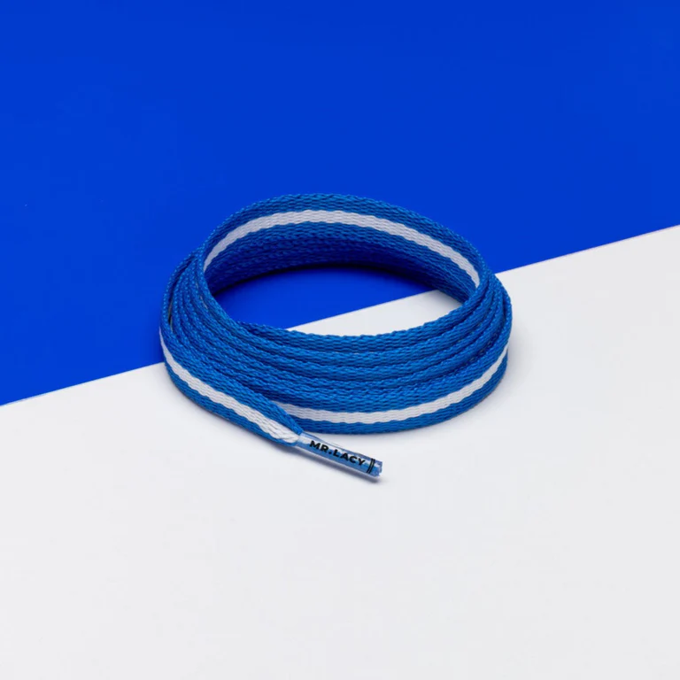 Sireturi Mr. Lacy - Sireturi Mr. Lacy STRIPIES 130CM Royal Blue/White