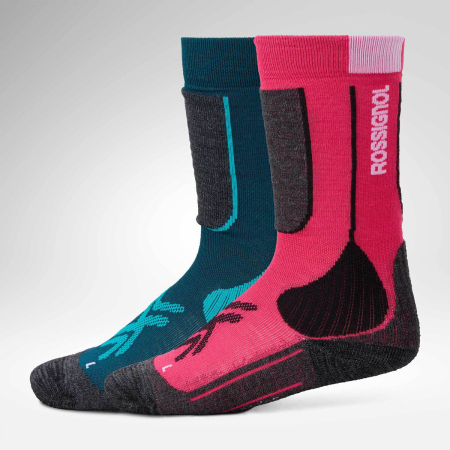 Copii - Set Sosete schi copii Jr Rossignol Essential 2 pack ski socks Electric fuchsia