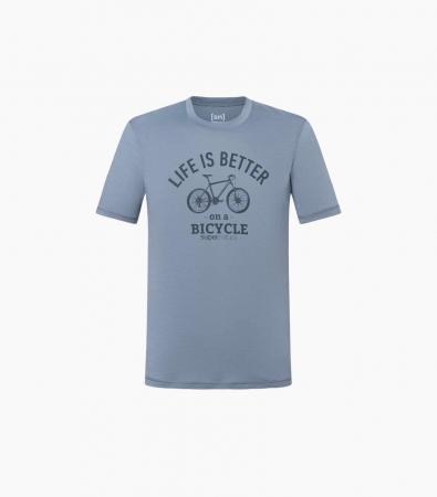 Tricou barbati cu merino SN-SUPERNATURAL - M BETTER BIKE - Flint Stone/Turbulence Blue [2]