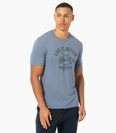Tricouri drumetie - Tricou barbati cu merino SN-SUPERNATURAL - M BETTER BIKE - Flint Stone/Turbulence Blue