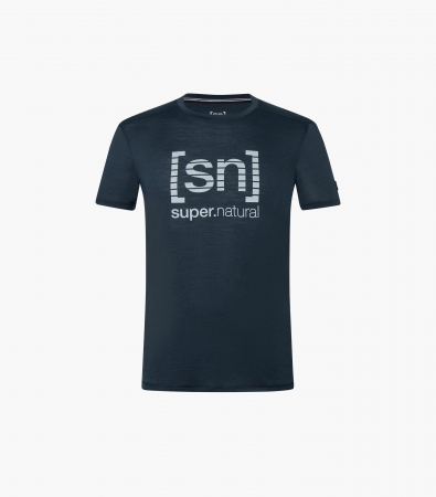 Tricouri drumetie - Tricou barbati cu merino SN-SUPERNATURAL - M GRID LOGO - Blueberry/Vapor Grey