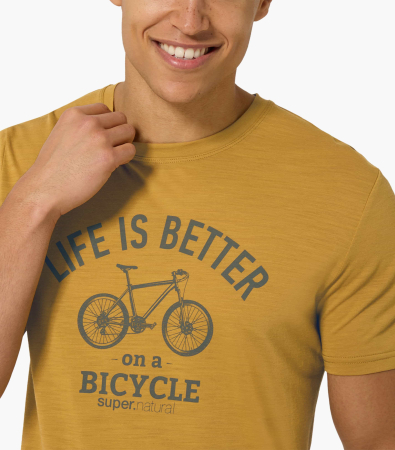 Tricou barbati cu merino SN-SUPERNATURAL - M BETTER BIKE TEE - Dried Tobacco/Cashmere Grey Melange [3]
