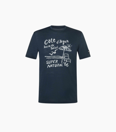 Tricou barbati cu merino SN-SUPERNATURAL - M COTE D AZUR TEE - Blueberry/White Stone [1]