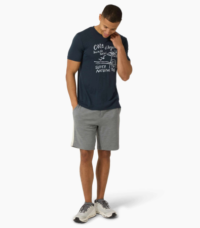 Tricou barbati cu merino SN-SUPERNATURAL - M COTE D AZUR TEE - Blueberry/White Stone [3]