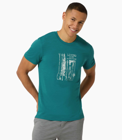 Tricouri - Tricou barbati cu merino SN-SUPERNATURAL -M FISHING ADVENTURE TEE - Pacific/White Stone