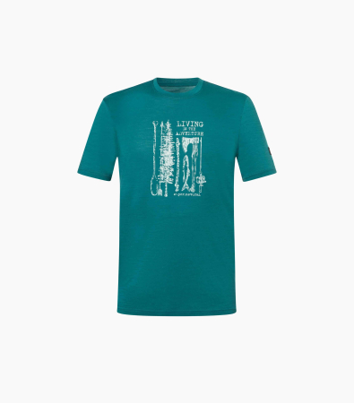 Tricou barbati cu merino SN-SUPERNATURAL -M FISHING ADVENTURE TEE - Pacific/White Stone [1]