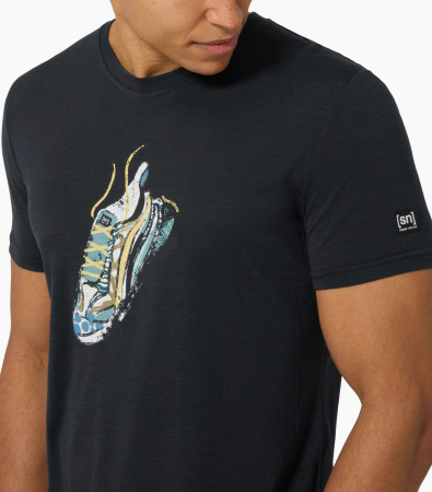 Tricou barbati cu merino SN-SUPERNATURAL M FLASHY SNEAKER TEE - Jet Black/Various [3]
