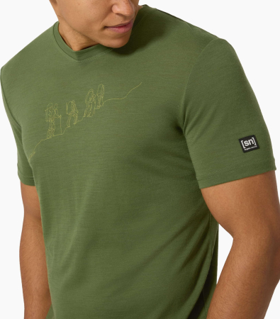Tricou barbati cu merino SN-SUPERNATURAL M HIKING TEE - Chive/Dried Tobacco [3]
