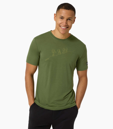 Tricouri - Tricou barbati cu merino SN-SUPERNATURAL M HIKING TEE - Chive/Dried Tobacco