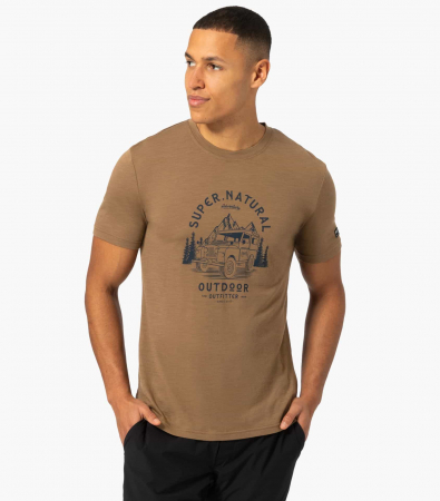 Tricouri drumetie - Tricou barbati cu merino SN-SUPERNATURAL - M LANDI - Kangaroo/Blueberry