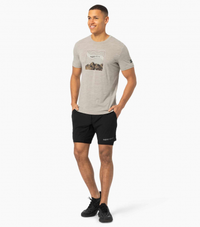 Tricou barbati cu merino SN-SUPERNATURAL - M MOUNTAIN VIBES - Vintage Khaki Melange/Various [2]