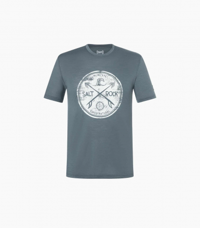 Tricou barbati cu merino SN-SUPERNATURAL - M SALT & ROCK - Turbulence Blue/White Stone [1]
