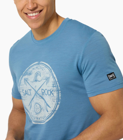 Tricou barbati cu merino SN-SUPERNATURAL M SALT & ROCK TEE - Blue Heaven/White Stone [2]