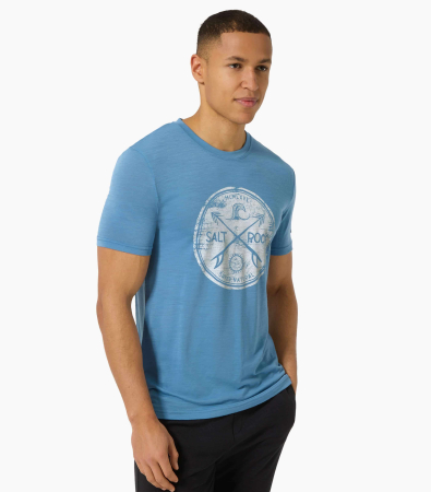 Tricouri - Tricou barbati cu merino SN-SUPERNATURAL M SALT & ROCK TEE - Blue Heaven/White Stone